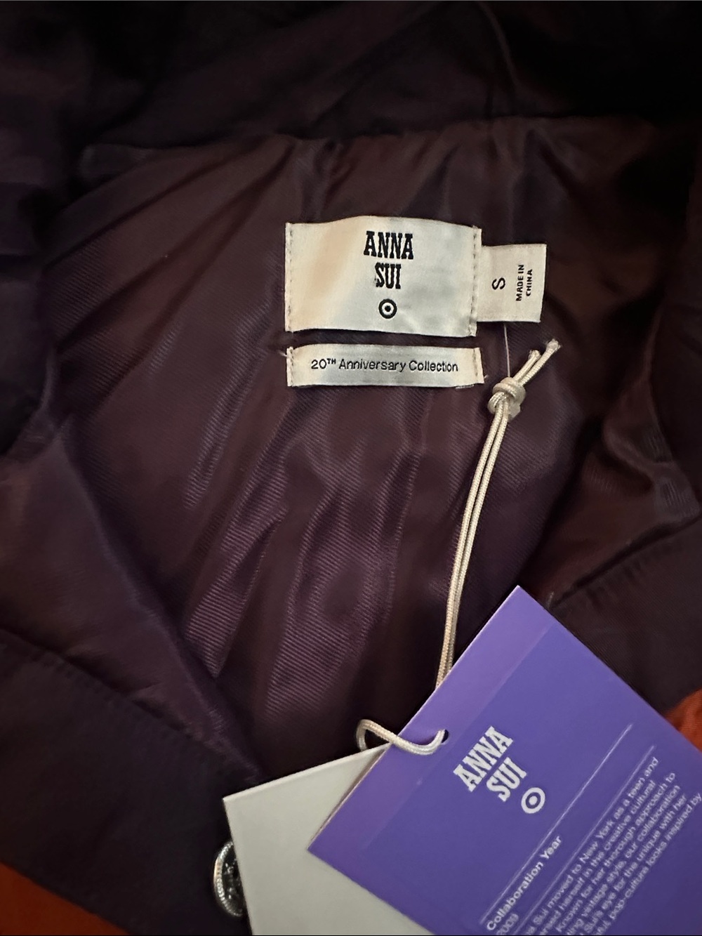 🌼 Anna Sui 20th Anniversary Collection Retro Colorblock Quilted Puffer Vest - Picture 3 of 5